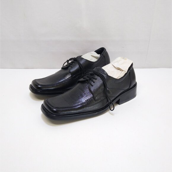 HOANG-DZA 75 NBO-GIA-TO-DN Leather Dress Shoes Square Toe Men's Size 8 NWOT - Picture 1 of 9